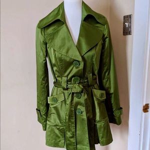XOXO olive green trench coat